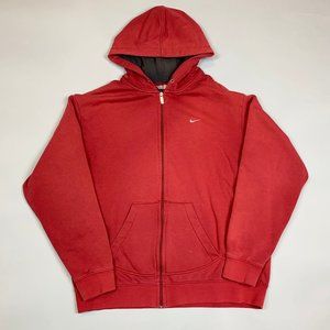 Vintage red Nike chest swoosh hooded sweatshirt